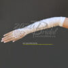 Gathered Shiny Satin Fingerless Gloves with Floral Embroidery Lace, Sequins & Pearls - Image 2