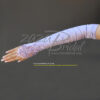Gathered Shiny Satin Fingerless Gloves with Floral Embroidery Lace, Sequins & Pearls - Image 5
