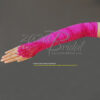Gathered Shiny Satin Fingerless Gloves with Floral Embroidery Lace, Sequins & Pearls - Image 11