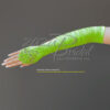 Gathered Shiny Satin Fingerless Gloves with Floral Embroidery Lace, Sequins & Pearls