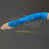 Gathered Shiny Satin Fingerless Gloves with Floral Embroidery Lace, Sequins & Pearls - Image 8