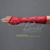 Elegant Flower Pattern Fingerless Lace Gloves Below-the-Elbow Length