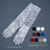 Gathered Shiny Stretch Satin Dress Gloves - Image 3