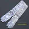 Gathered Shiny Stretch Satin Dress Gloves - Image 2