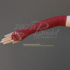 Gathered Shiny Satin Fingerless Gloves with Floral Embroidery Lace, Sequins & Pearls - Image 15
