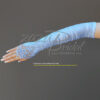 Gathered Shiny Satin Fingerless Gloves with Floral Embroidery Lace, Sequins & Pearls - Image 13