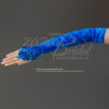 Gathered Shiny Satin Fingerless Gloves with Floral Embroidery Lace, Sequins & Pearls - Image 14